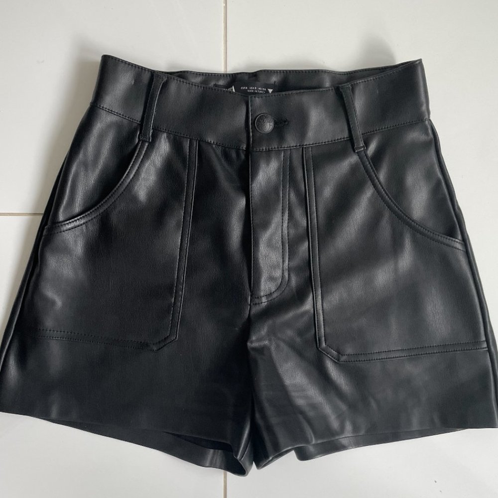 Zara Leather Shorts